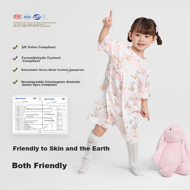 Balabala Baby Dress Summer Girls Nightgown Air Conditioning Clothes Anti-Cold Children's Home Dress Sweet Cute