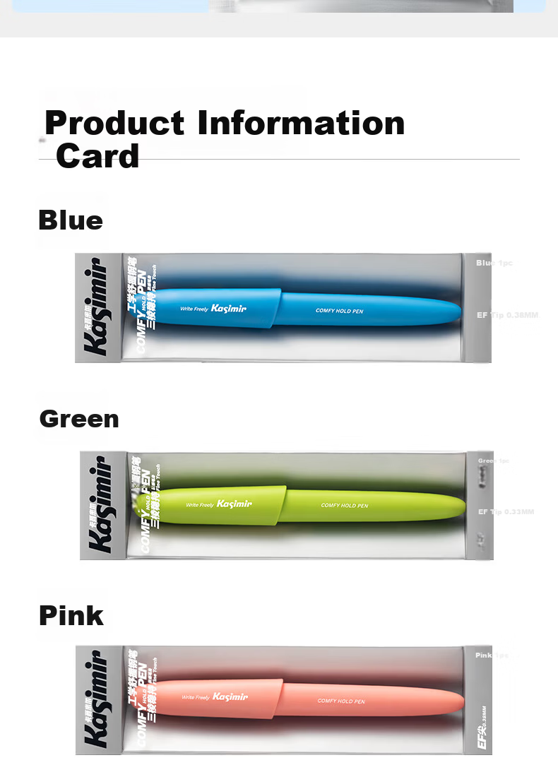 Casimir Ergonomic Comfortable Grip Fountain Pen for Students Beginner Handwriting Practice Grade 3 Posture Correction Signature Pen Student Stationery Gift Blue Pen*1 + Black Ink Cartridges*20 10