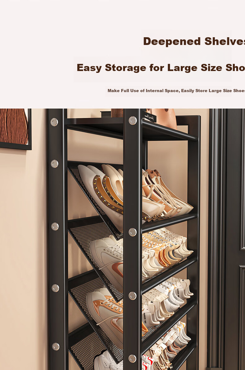Yaoying Shoe Rack Home Multi-layer Foldable Shoe Cabinet Small Apartment Shoe Storage Organizer YJ23 Black 5 Layers 50cm 5