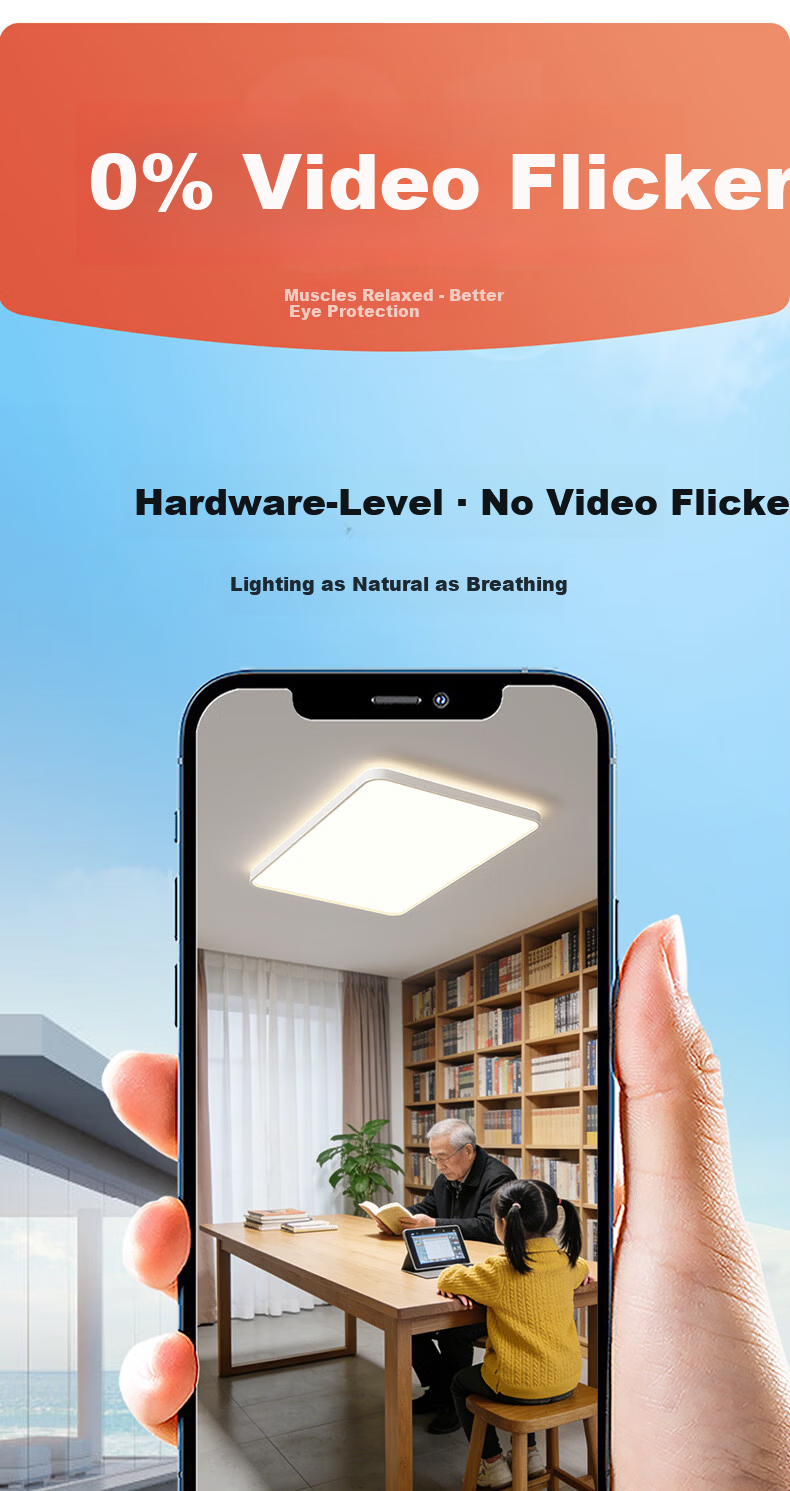 Kuka LED Ceiling Light Simple Eye-Care PR Light Living Room Bedroom Lamp 40cm Round - Three Colors [Installation Included] 10
