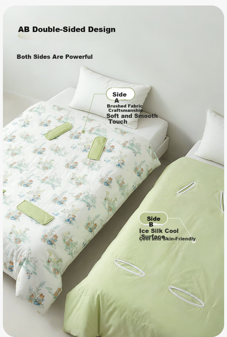 KUB Baby Anti-Kick Quilt Spring and Summer Embrace Quilt Baby Sleeping Bag Integrated Cooling Sleeping Bag Snow Rabbit Play - 150*150cm 9