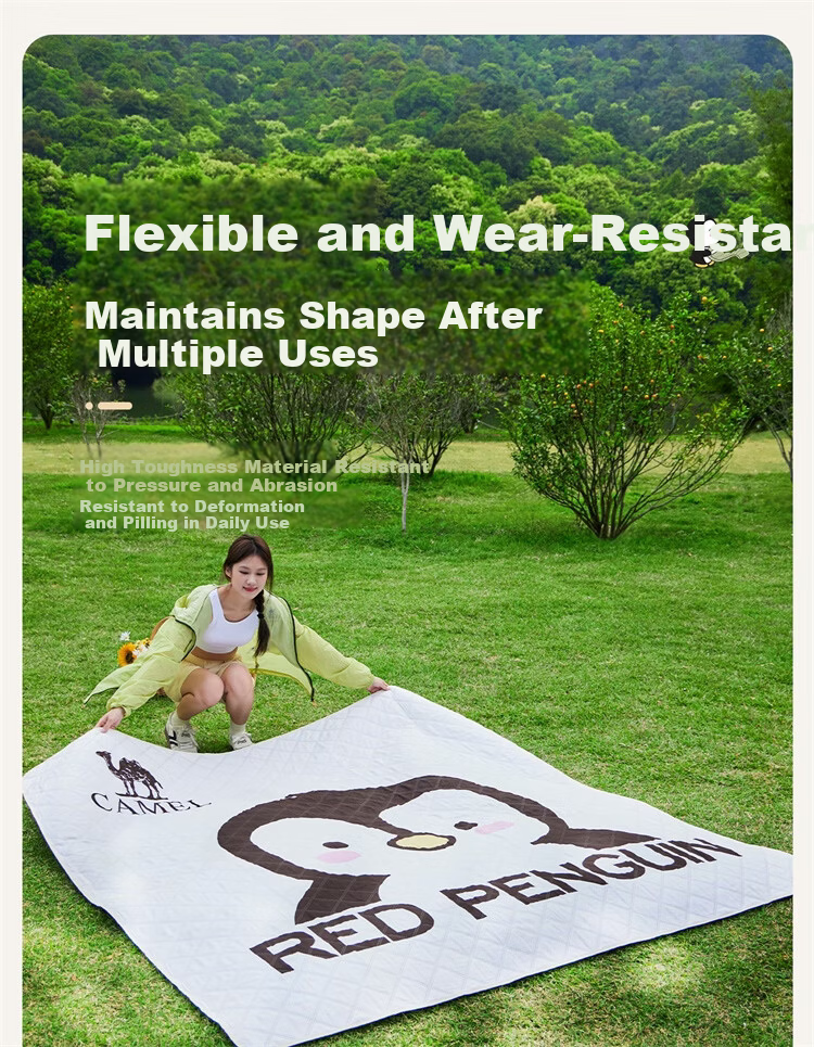 CAMEL Panda Picnic Mat Thickened Tent Moisture-Proof Mat Ludo Children's Spring Outing Mat Off-White P644 Ground Sleeping Mat 9