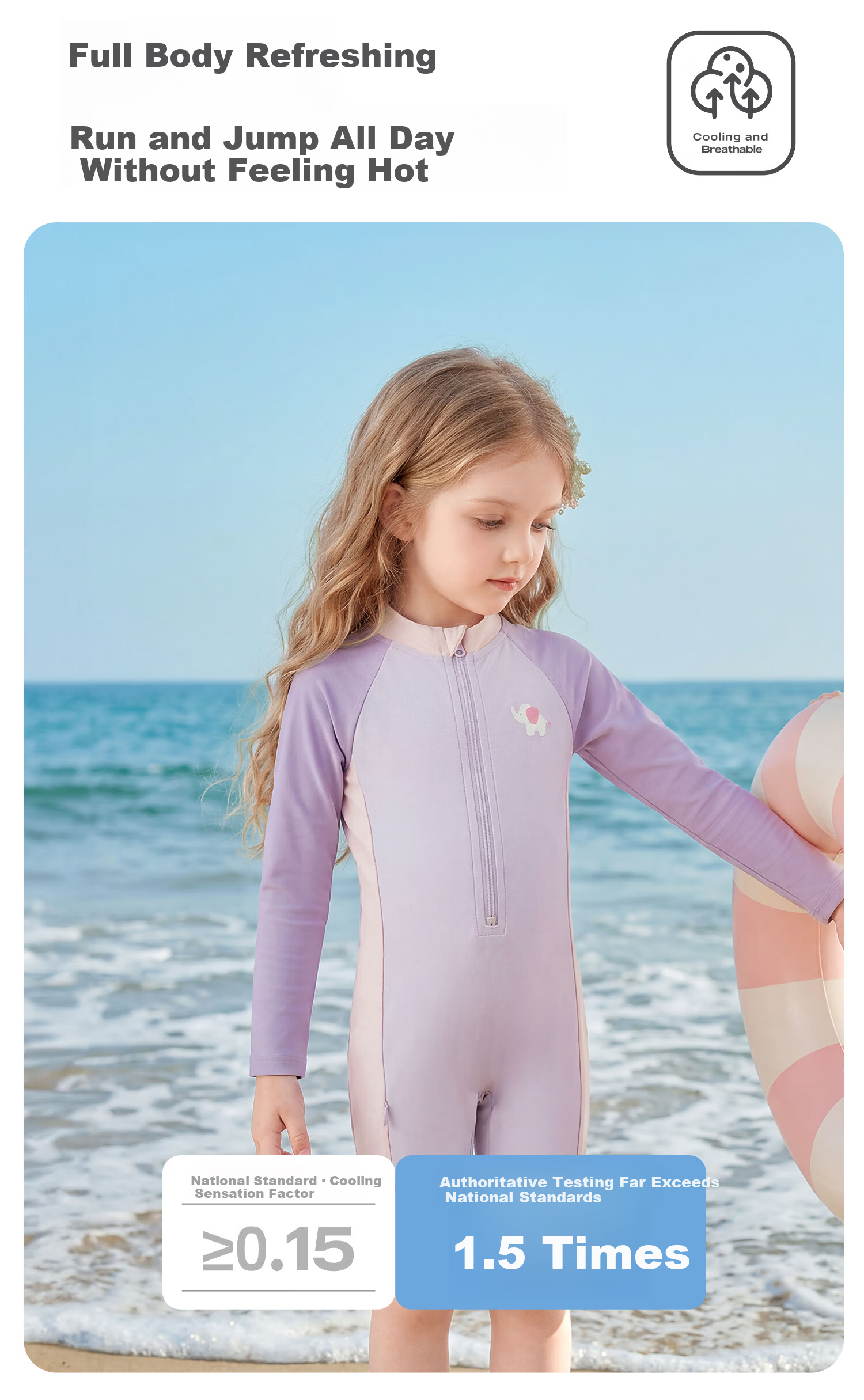 JELLYBABY 【7A Antibacterial Beach Swimming】Summer New Unisex Kids One-Piece Swimsuit for Seaside Play 8