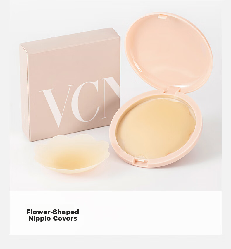 VCN Nipple Cover Storage Box Portable Round Dustproof Travel Bra Pad Organizer Pink Beige One Size 11