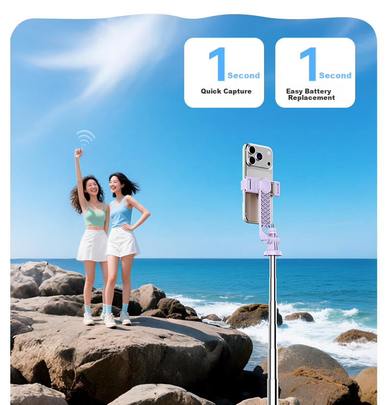 Suoying [2026 New] Selfie Stick Phone Holder Floor Tripod Live Streaming Stand 360° Rotation Anti-Shake Auto Tracking Travel Compact Portable Concert Photography 27