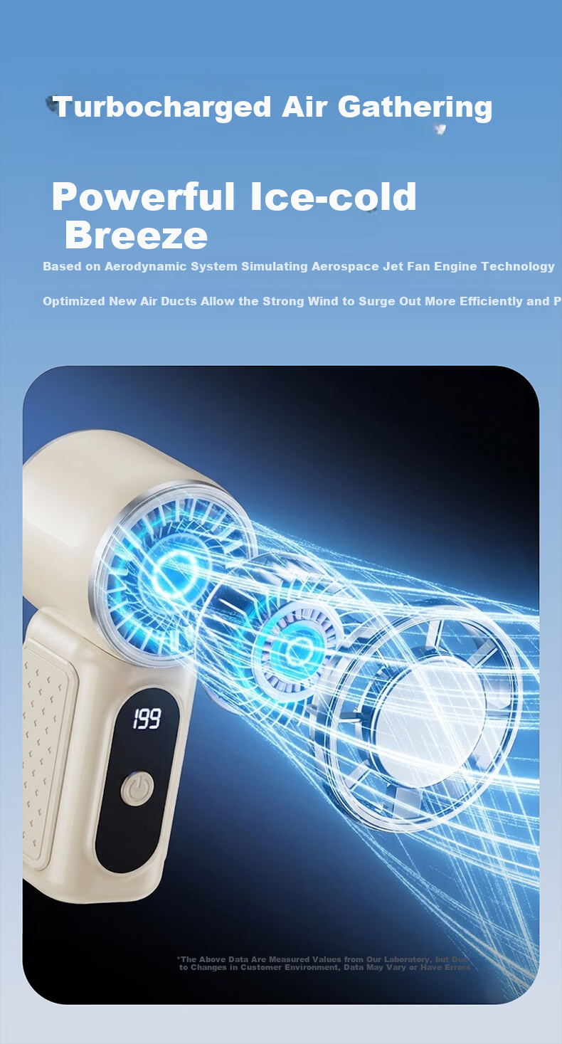 KOVOL 199-Level Ice Compress + Cooling Mini Air Conditioner Handheld Fan Semiconductor Silent Mini USB Rechargeable Portable Desktop Office Student Dorm Cooling Device 4