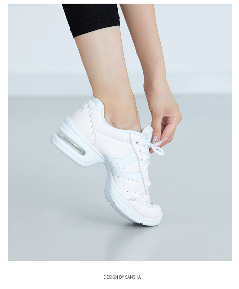 Sansha Modern Dance Shoes for Women, Jazz Dance Soft-Soled Breathable Leather Square Dance Shoes H166LPI Black Size 40 9