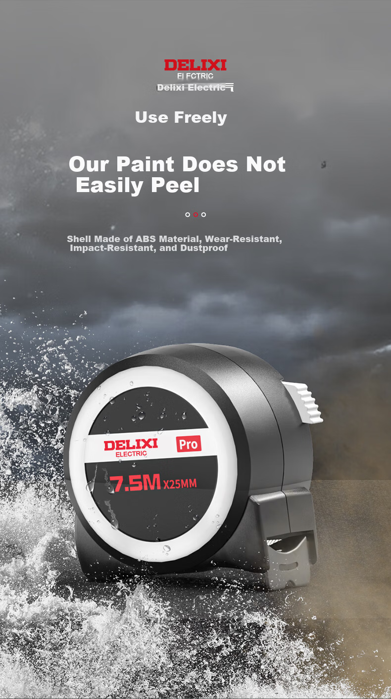 Delixi 5m Thickened Hardened Steel Tape Measure Household 3m Box Tape 10m Measuring Tape 7