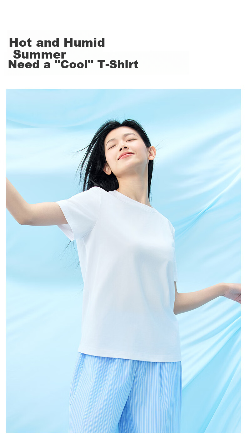 MiiOW [Tian Xuning Same Style] Couple Short Sleeve Summer New Cool Sea Buckthorn T-Shirt Moisture-Wicking Quick-Dry Breathable Versatile 4