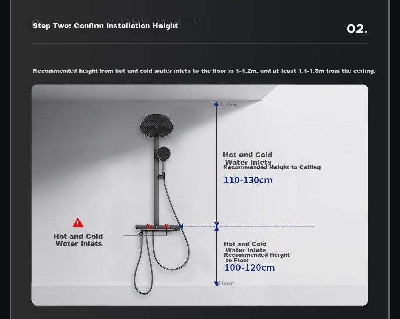 JOMOO Smart Thermostatic Digital Display Star Arc Rainfall Shower Head 26219-A74/HBS-1 40