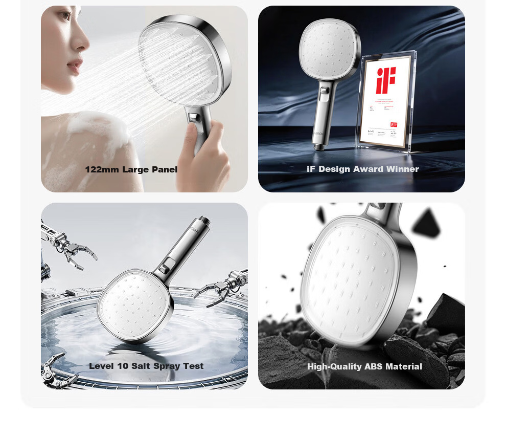 ARROW Self-Cleaning Multifunction Large Panel Handheld Shower Head High-Pressure Single Head AE58162CP 5