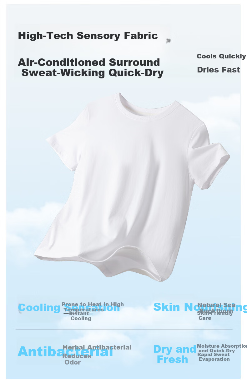 MiiOW [Tian Xuning Same Style] Couple Short Sleeve Summer New Cool Sea Buckthorn T-Shirt Moisture-Wicking Quick-Dry Breathable Versatile 2