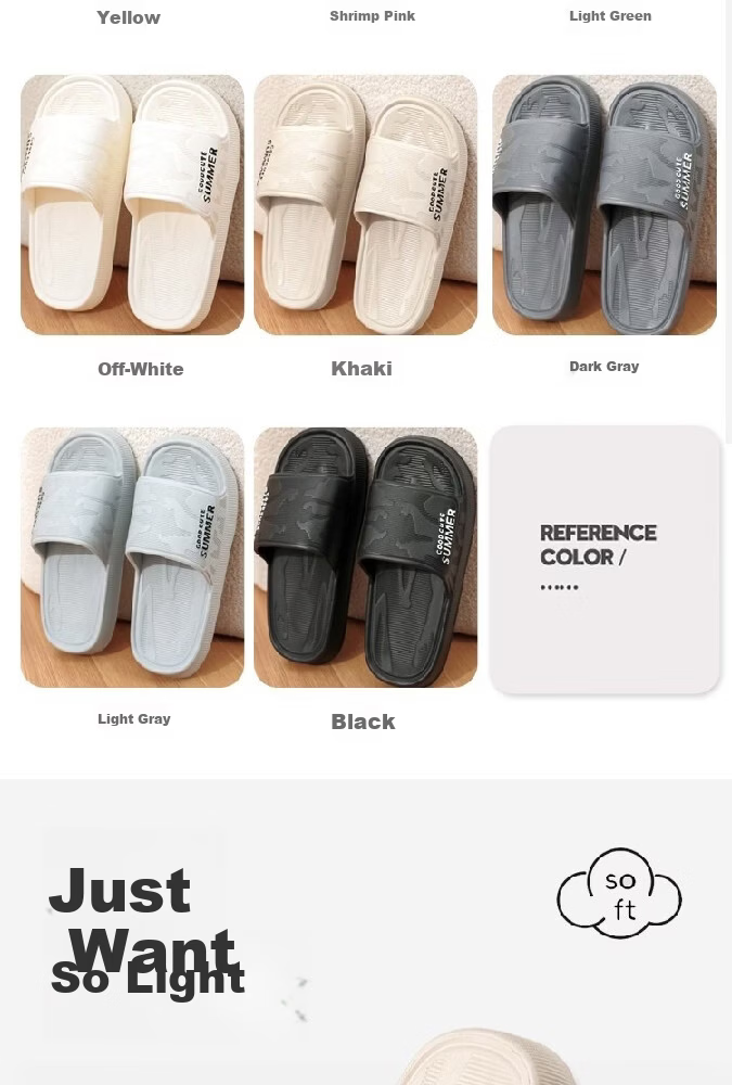 Huamei Comfortable Walking Slippers Unisex Home Shower Non-Slip Bathroom Indoor Outdoor Couple Sandals HM633 Yellow Size 36-37 8