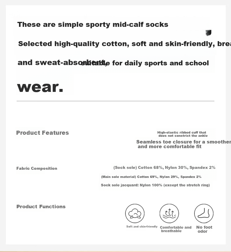 DR·KONG Kids Socks Comfortable Casual Colorful Socks (2 Pairs per Set) Spring and Autumn Style A00B1146 Black/Blue 1