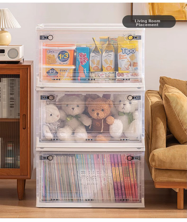 40,000 KM Storage Box Book Box Student Classroom Book Organizer Transparent Foldable Book Storage Container 3