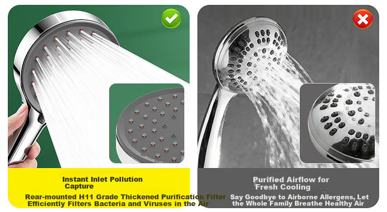 Haili Large Panel Coarse Hole Shower Head High Pressure Water Boost Bathroom Showerhead ZH261G 6