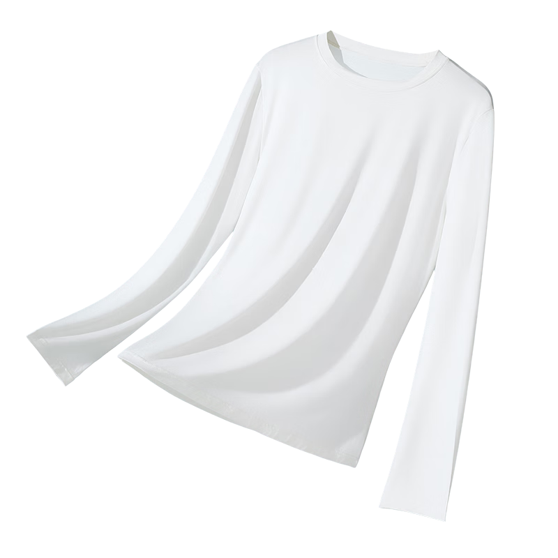 Yiershuang Women's Base Shirt 2026 New Summer Ultra-Thin Layered Wear T-Shirt Female Round Neck Slim Fit Long Sleeve Top