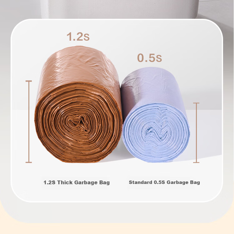 Meiliya Caramel Coffee Vest Garbage Bags 55x65cm 100pcs 1.2mil Thickened Large Kitchen Toilet Office Household 8