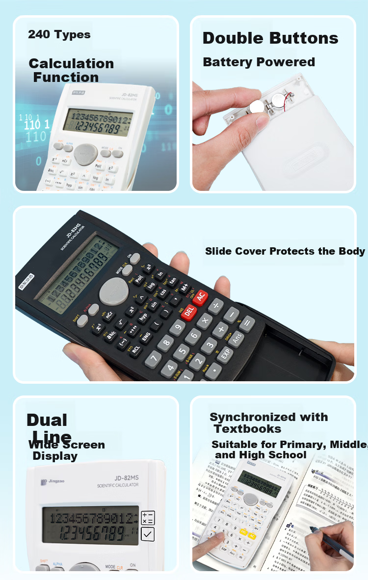 JD Jingdong Jingzao 82MS Scientific Calculator Blue 240 Functions for Middle and High School Students JD-82MS 2