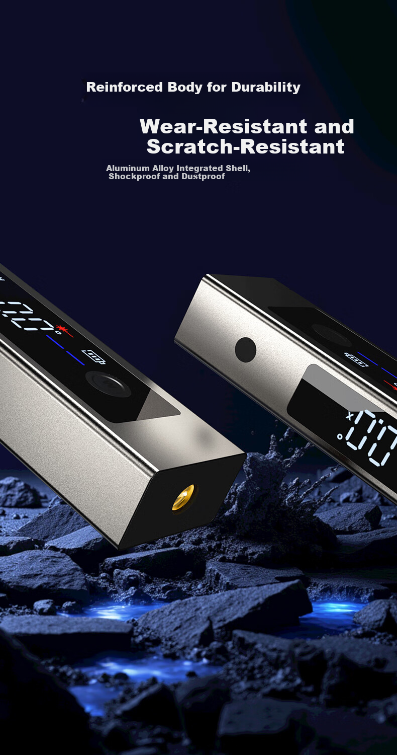 DELIXI ELECTRIC Laser Digital Inclinometer High Precision Angle Meter Magnetic Metal Level Household Angle Ruler 6