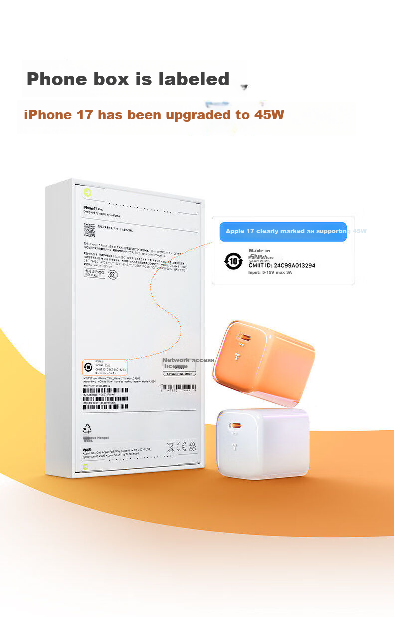 Torras Little Ice Cube Pro [Apple AVS Protocol] Compatible with iPhone 17 Pro Max Charger Apple 17 Charging Head 45W GaN Low-Temperature Fast Charging Kit Original 16 4