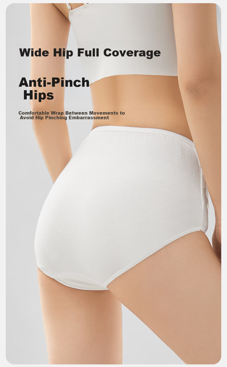 October Crystal Women's Disposable No-Wash Pure Cotton High-Waist Panties Daily Disposable Travel Shorts Pure White [12-Pack] L 11