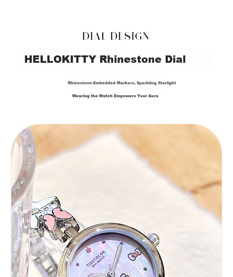 ZGO Sanrio Hello Kitty Women's Butterfly Bracelet Watch Student High School Valentine's Day Gift for Girlfriend 6