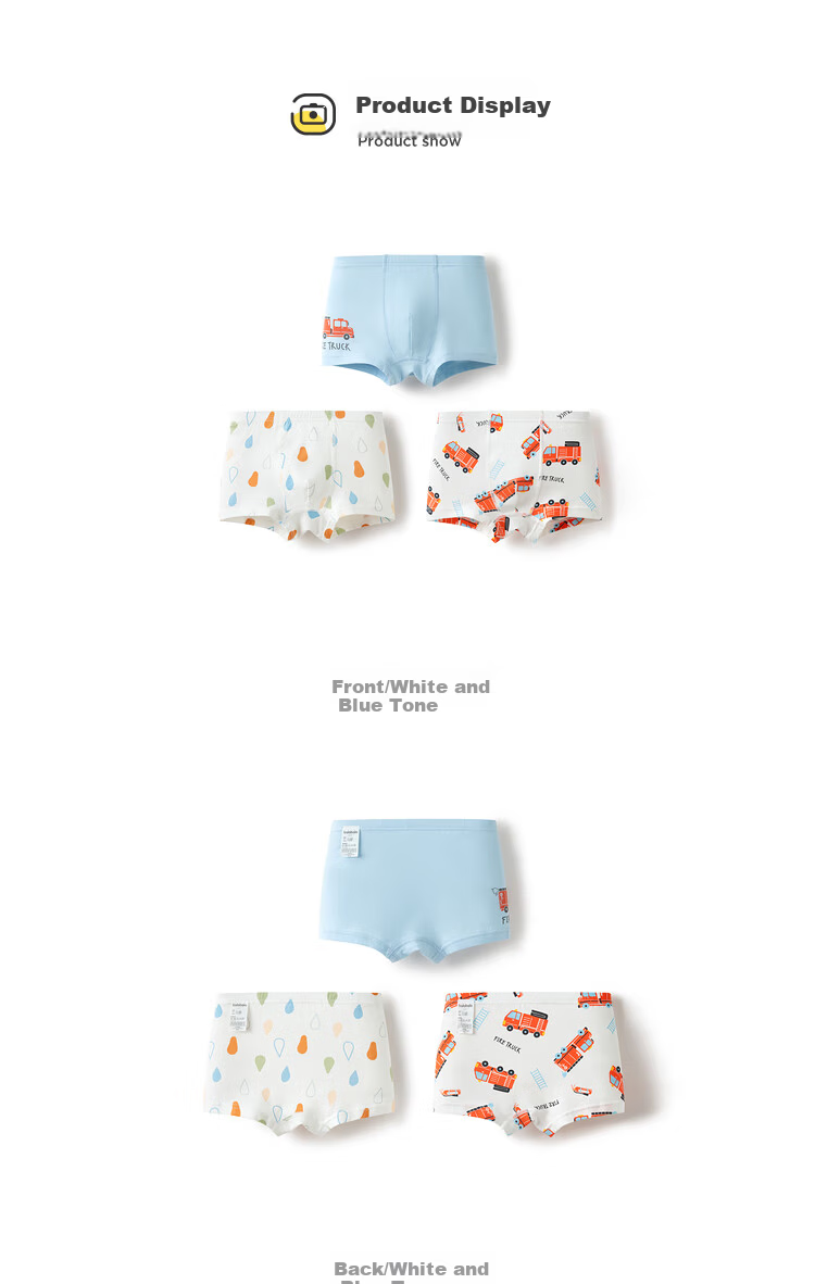 Balabala Kids Cotton Girls' Briefs Baby Triangle Underwear Soft Elastic 3-Pack 9