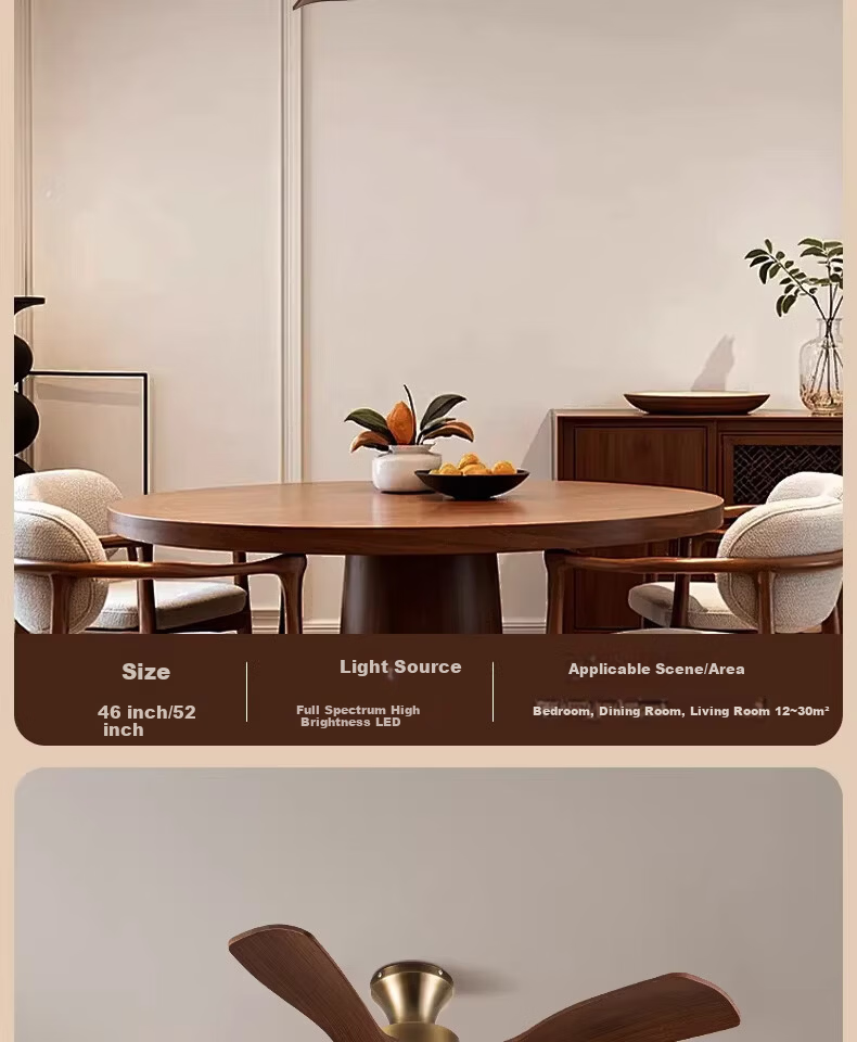 AUX Ceiling Fan Light Integrated Inverter High Wind Quiet Fan Lamp Living Room Ceiling Light 17