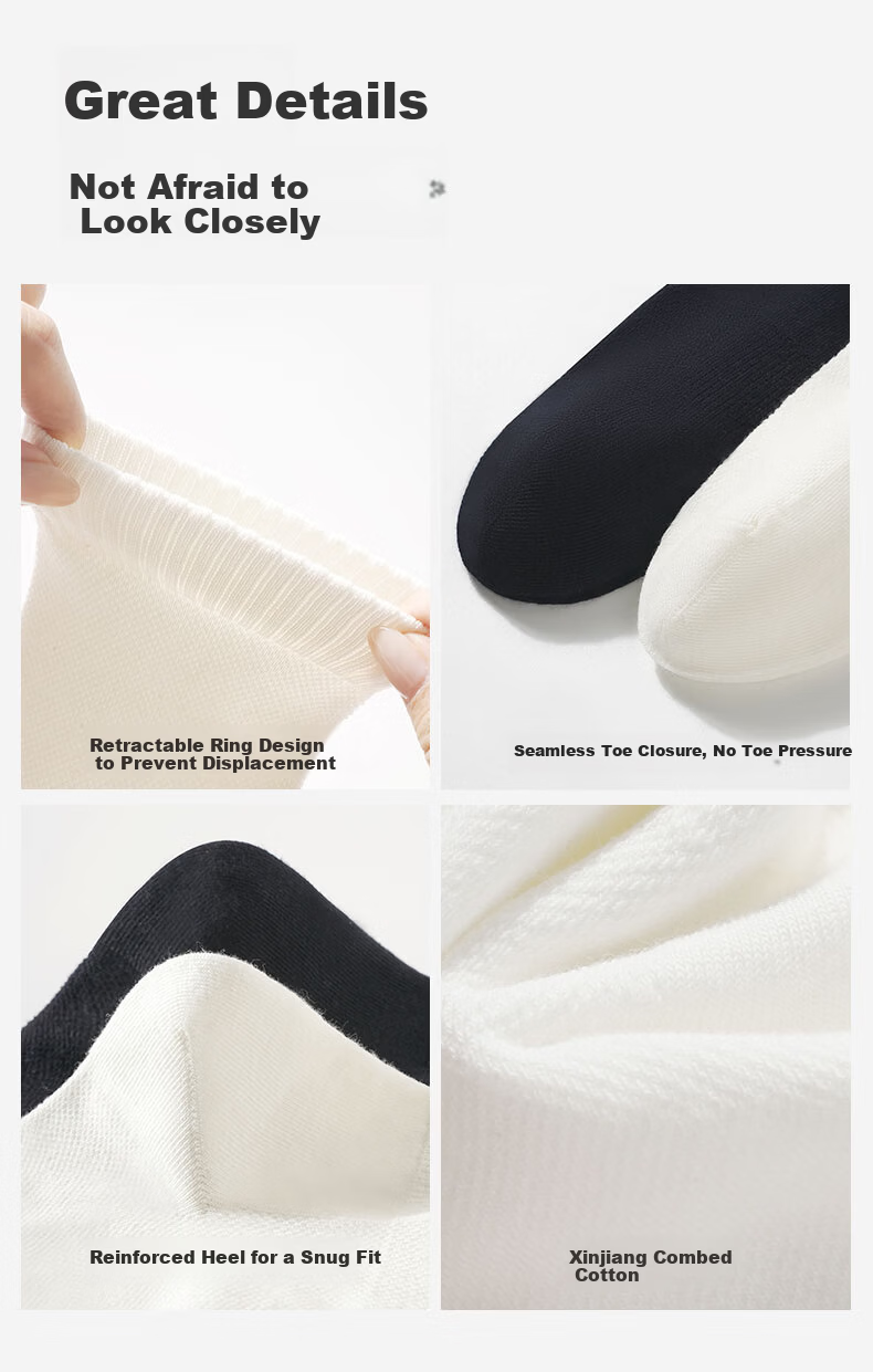 MiiOW Summer Breathable 10A Antibacterial Camellia Essential Oil Mesh Breathable Women's Odor-Resistant Pure Cotton Short Socks 5 Pairs Pack 13