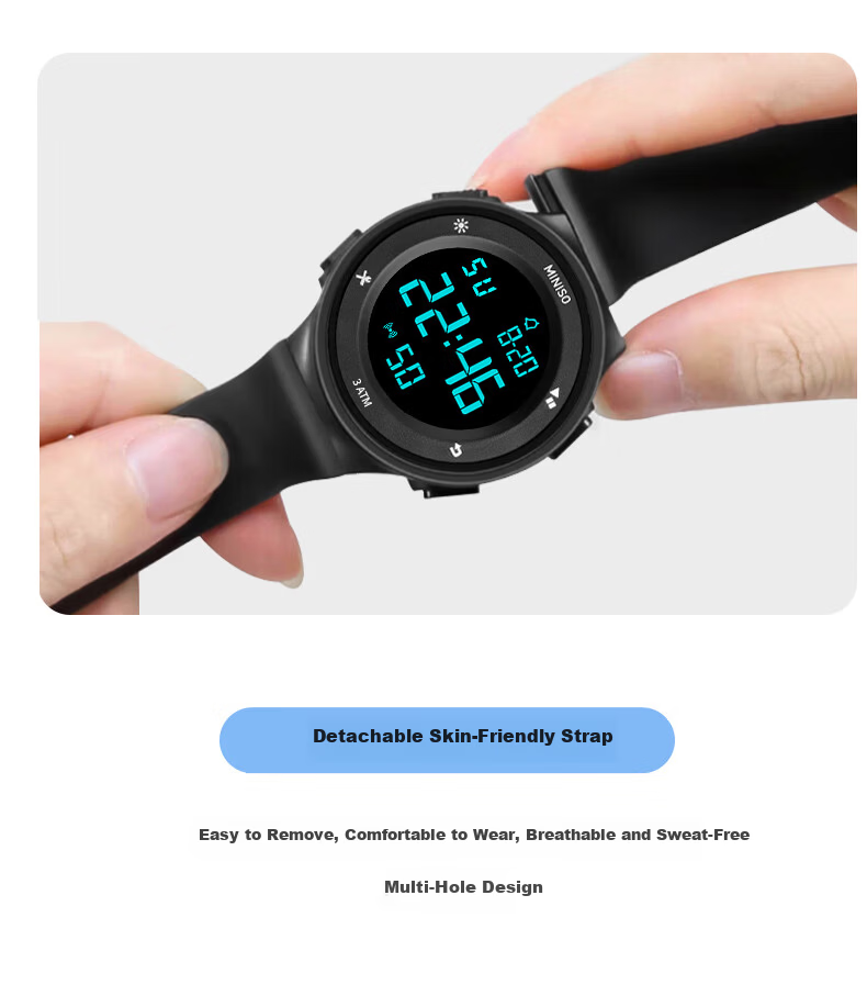 MINISO Sports Waterproof Digital Watch for Kids Teens Alarm Clock Genius Children Timepiece Gift 19