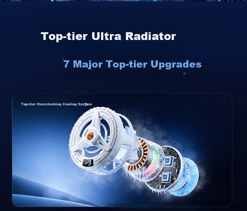 JIAHUACAI Gaming Grade Magnetic Semiconductor Cooler RGB Lighting 3-Level Temperature Control Live Streaming Phone Cooler 6