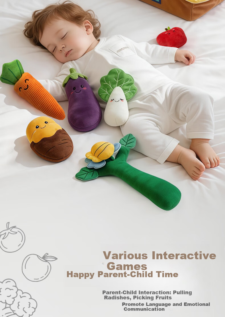 Besnay Baby Pull Carrot Toy Educational Teething Hand Grasp Fine Motor Skills Early Cognition Children's Day Gift 2
