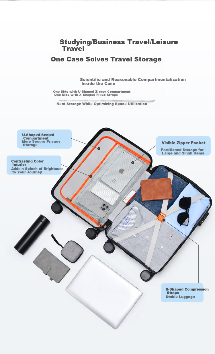 DICON AIBI 20-inch Carry-on Luggage High-Quality Durable Large Capacity Lightweight Travel Suitcase with Trolley and Password Lock 5
