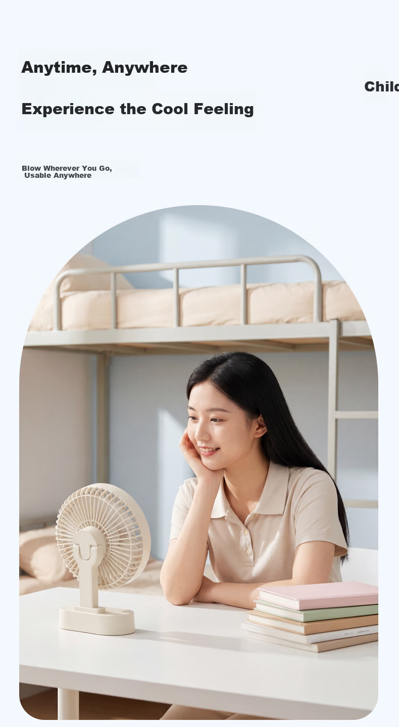 Kapeden 8000mAh Large Capacity Desktop Mini Fan Powerful Wind Silent Long Battery Life Portable Rechargeable Student Dorm Office Outdoor Camping Fan Z01 White 13