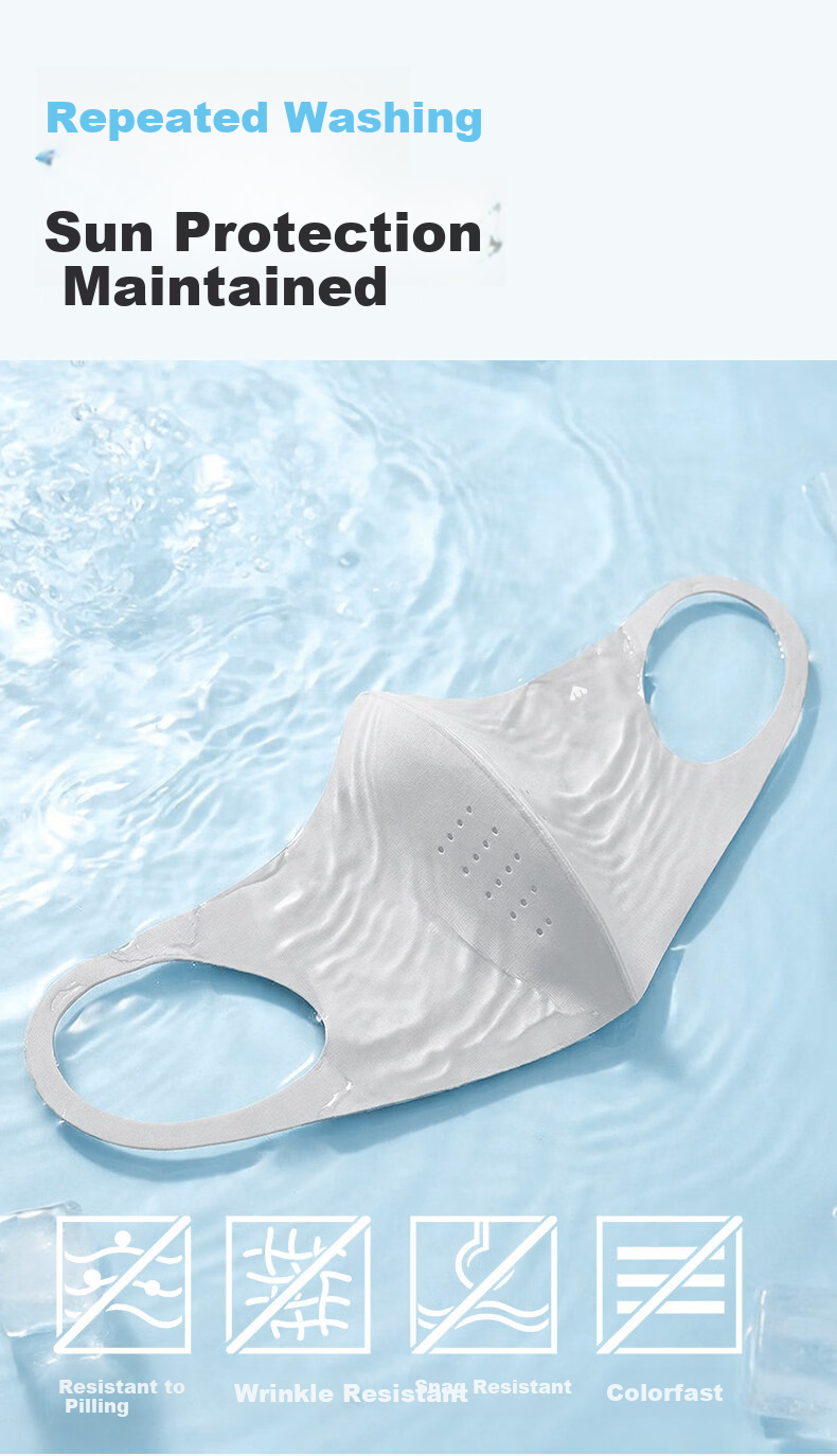 Meilicheng Summer Thin Sunscreen Mask Unisex UV Protection Ice Cooling Slimming Stylish Face Cover 9