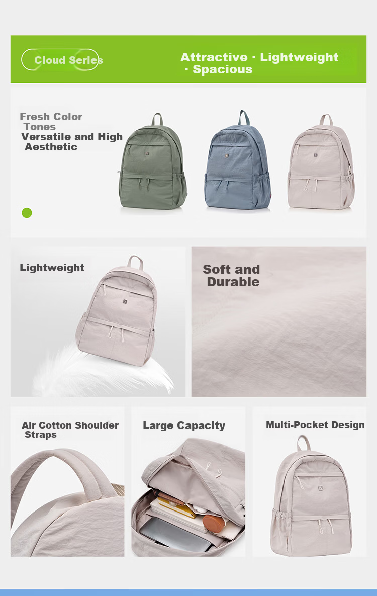 OIWAS Casual Backpack Simple Fashion Large Capacity Student School Bag Sports Bag Men Commuter Bag Blue 4