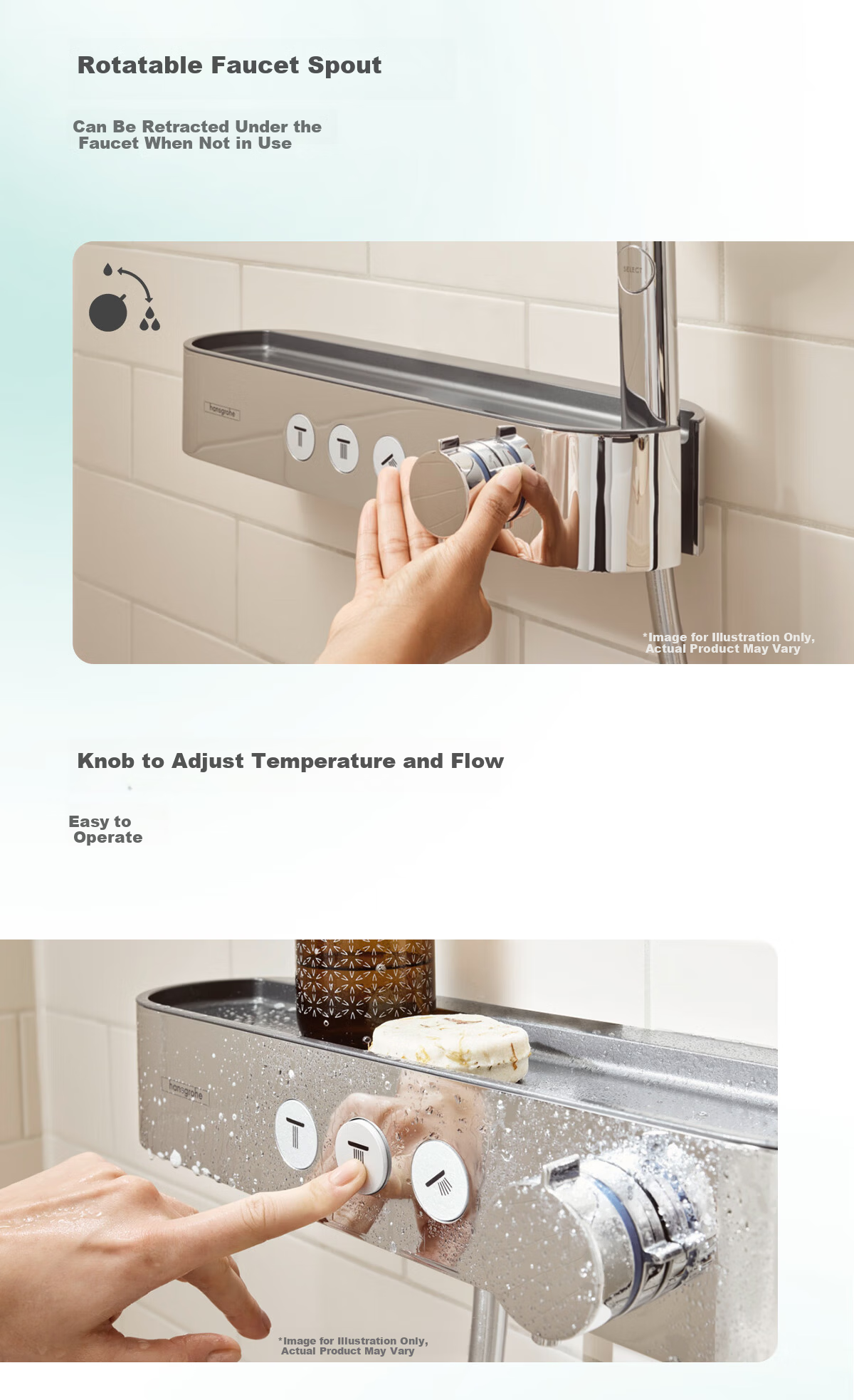 Hansgrohe Standard Shower Set Preshower Single-Speed Thermostatic Shower Shelf 24231007 12