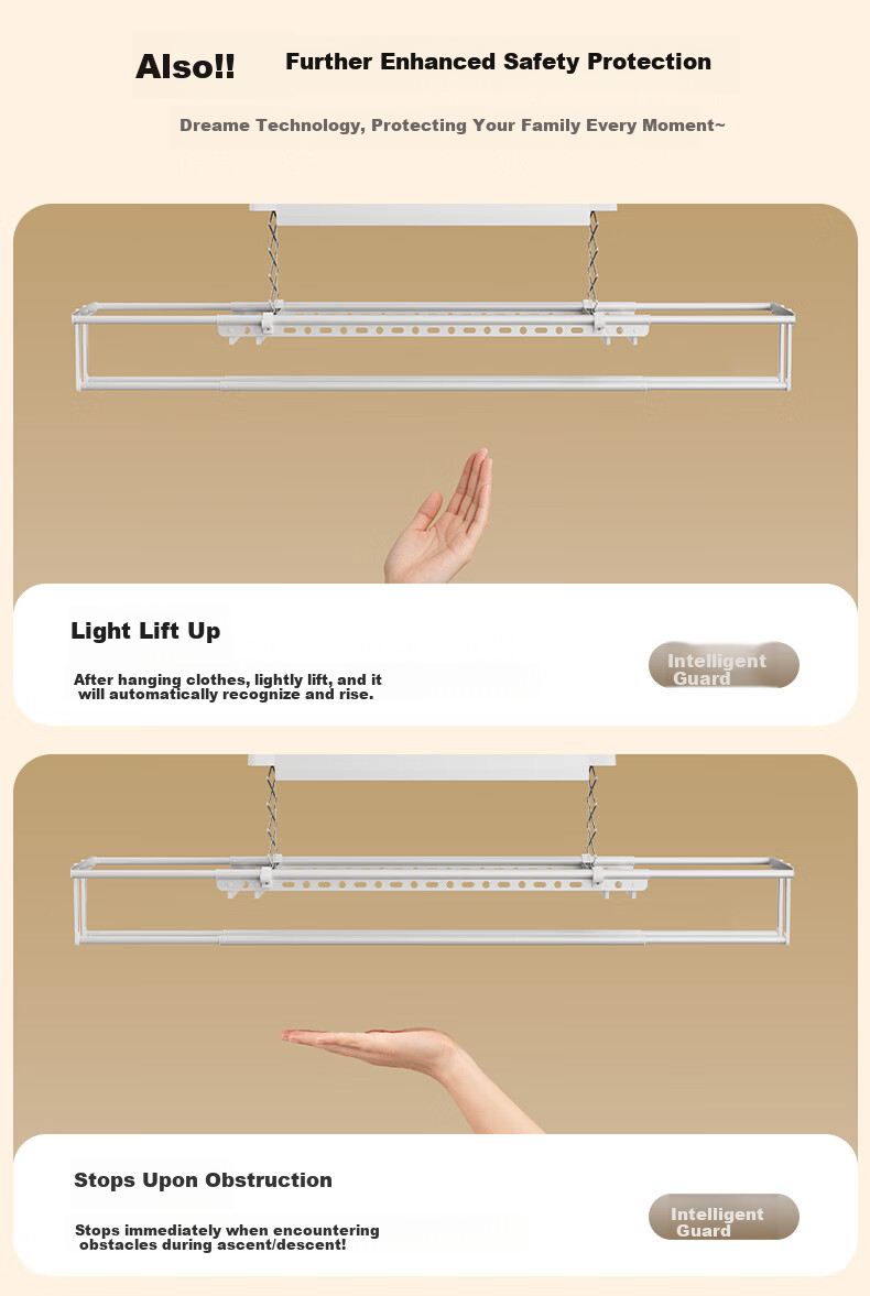 Dreame Electric Clothes Drying Rack Balcony Invisible Smart Clothes Rod Embedded Automatic Lifting Telescopic Drying Rack S2 14