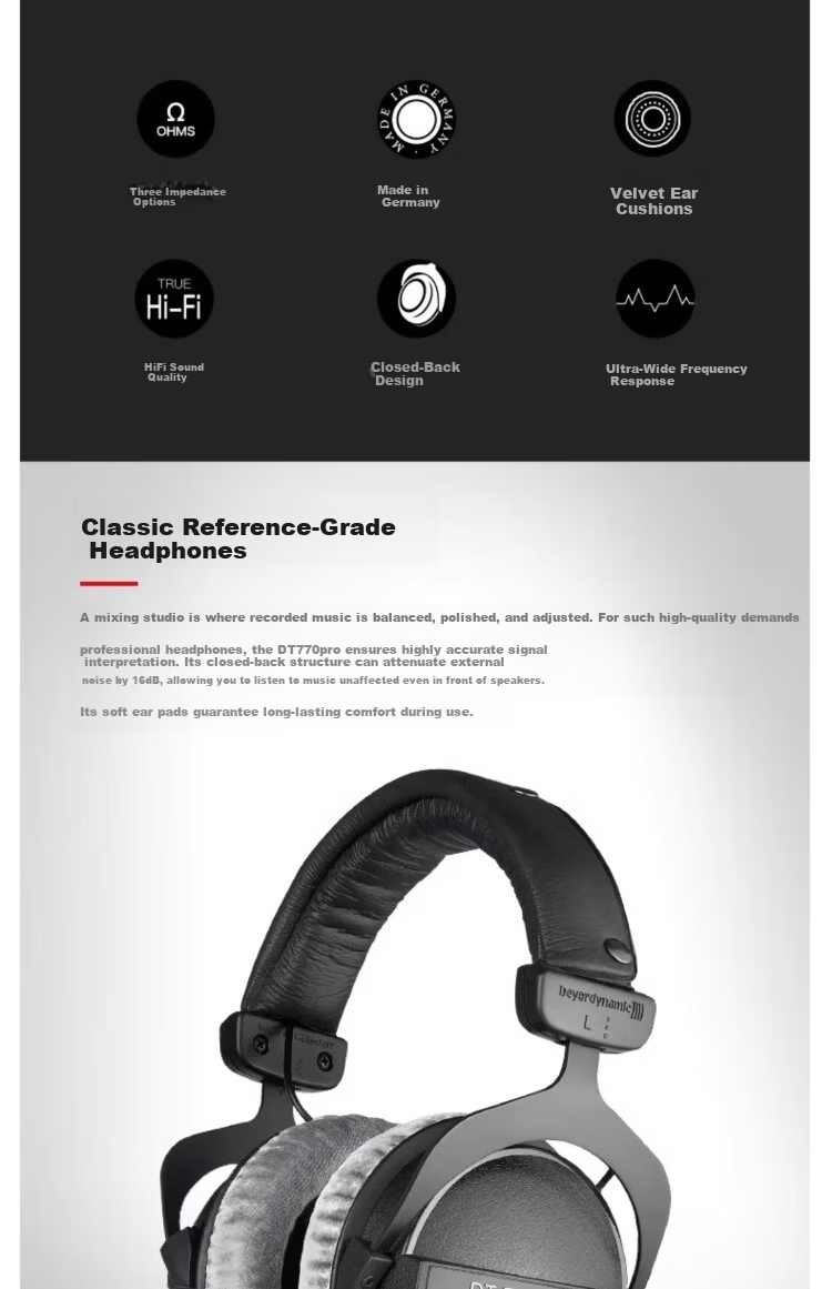 Beyerdynamic DT 700 PRO Over-Ear Closed-Back Studio Monitoring Headphones for Music and FPS Gaming [No Microphone] DT 770 PRO [32Ω] 3