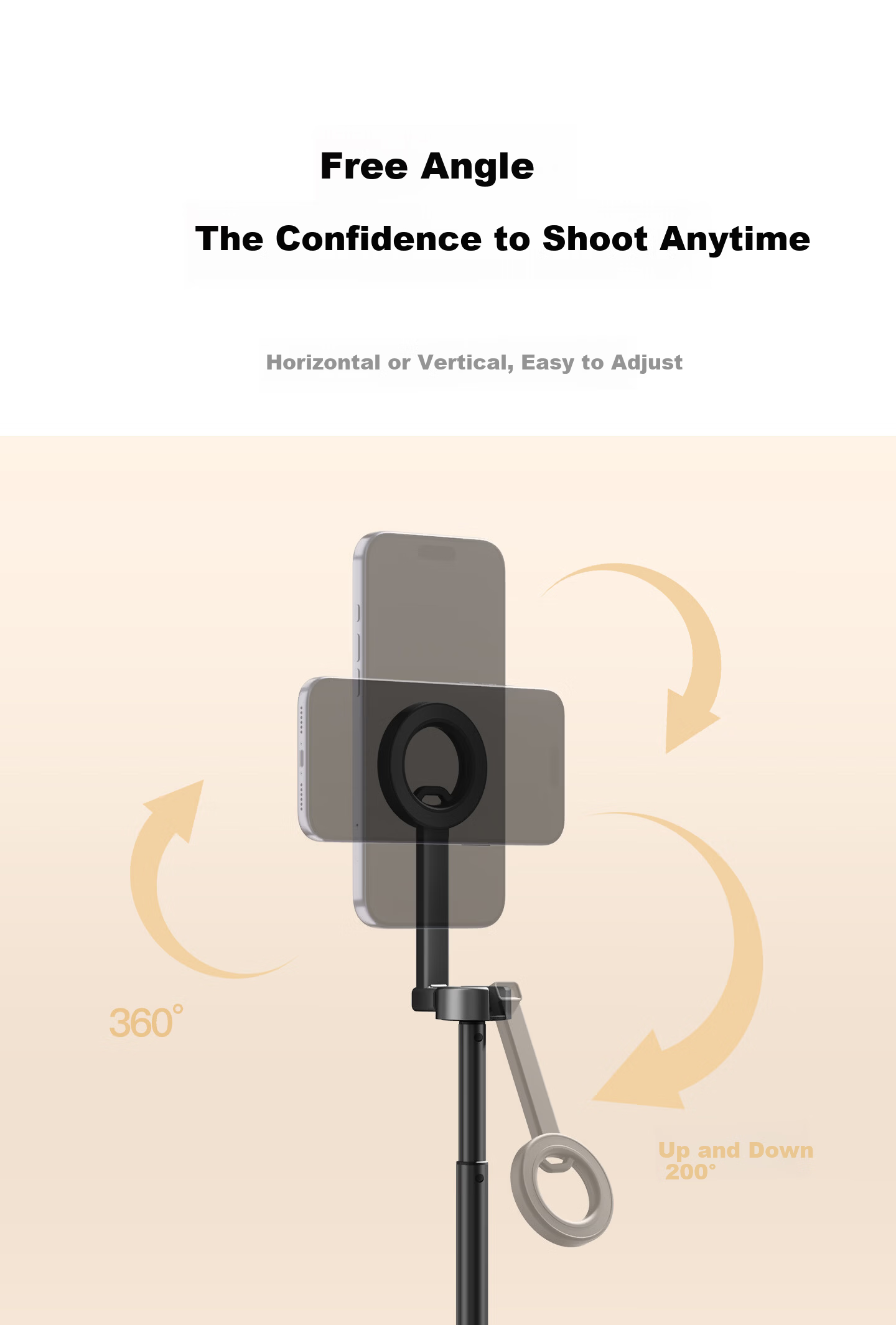 Philips Magnetic Phone Selfie Stick Portable Travel Selfie Tool Outdoor Vlog Live Streaming Photography Universal Accessory MagSafe Magnetic Rotating Anti-Shake Tripod 5319 10