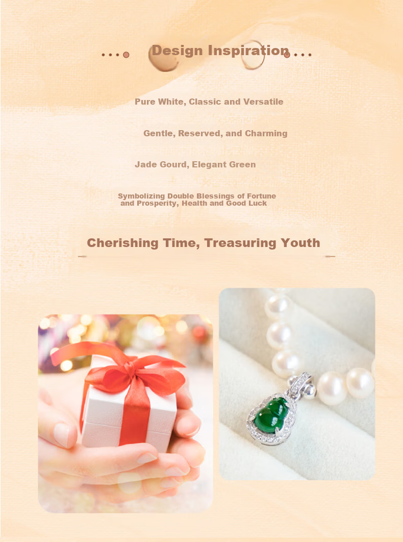 Chow Tai Fook Fulu Jade Pendant Pearl Necklace for Women Luxury Clavicle Chain Birthday Gift for Girlfriend 2