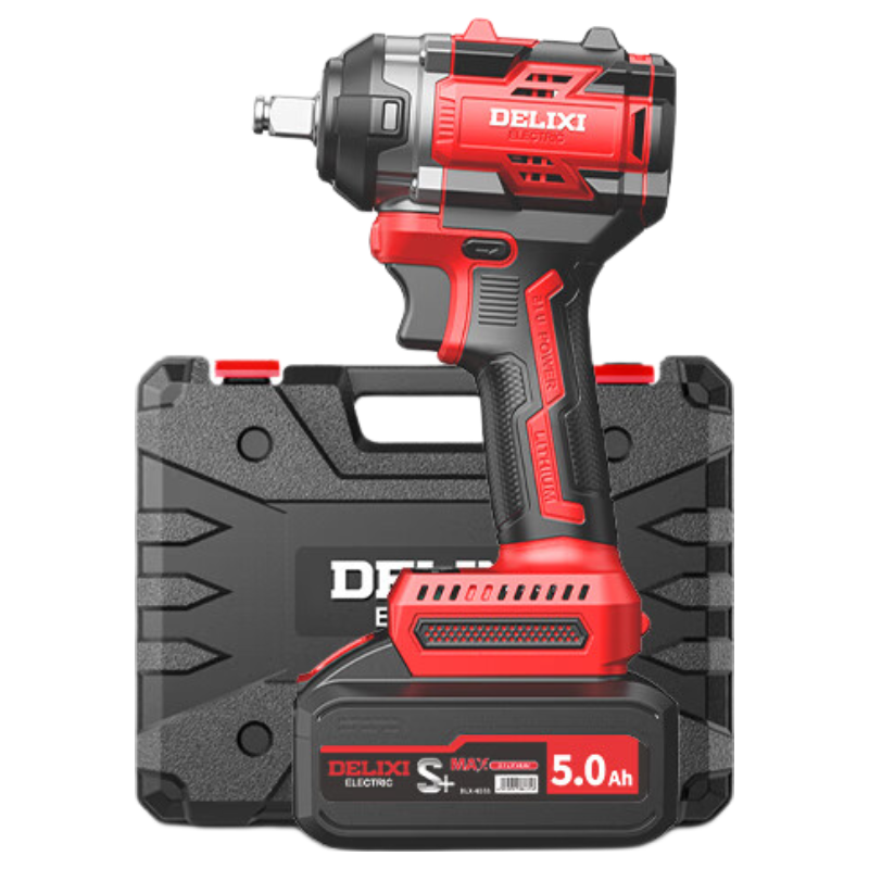 DELIXI ELECTRIC Brushless Impact Electric Wrench High Torque Cordless Lithium Battery Power Tool Rechargeable Impact Wrench 5.0Ah