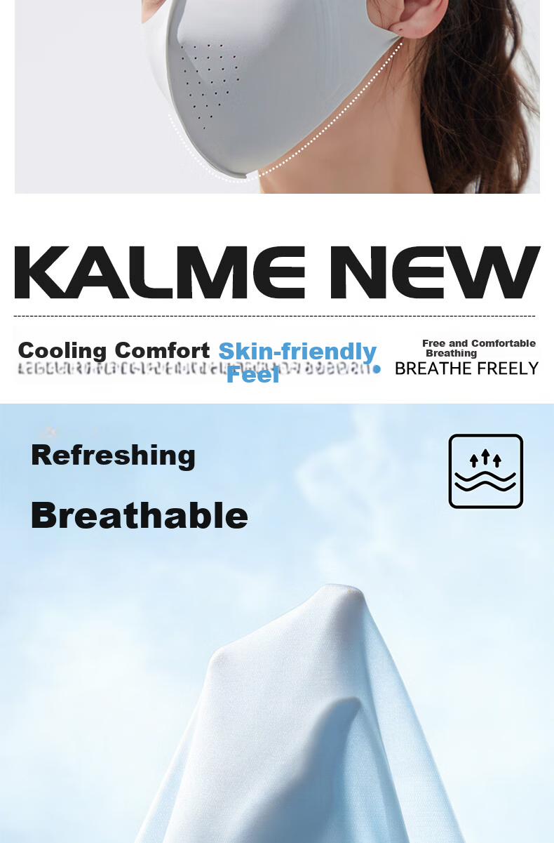KELME Unisex Full Face Ice Silk Sun Protection Mask UV Resistant Breathable Summer Outdoor Cycling Driving Face Cover 4