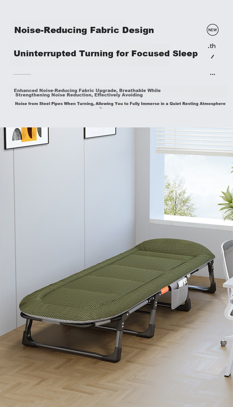 OKeefe Folding Bed Recliner Nap Bed Multifunctional Single Military Cot Office Nap Bed Care Bed 4D Breathable 190 6