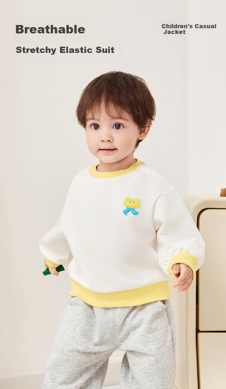 Balabala Kids Two-Piece Set Toddler Baby Boys Girls 2026 New Spring Outfit Top and Pants Cute Comfortable 3