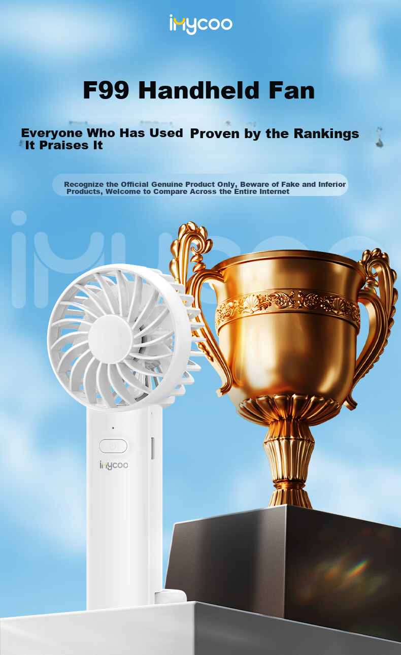 AIMIKU Handheld Portable Mini USB Rechargeable Quiet Small Fan for Students Summer Outdoor Classroom Girls Large Airflow Dawn Pink 1