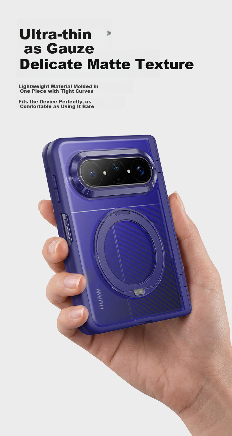 Zhilangni [Rotating Bracket | Integrated Shell and Film] Compatible with Huawei Pura X Max Phone Case Foldable Screen Protective Cover Central Axis Full Coverage Anti-Drop Matte Unisex New Model 9