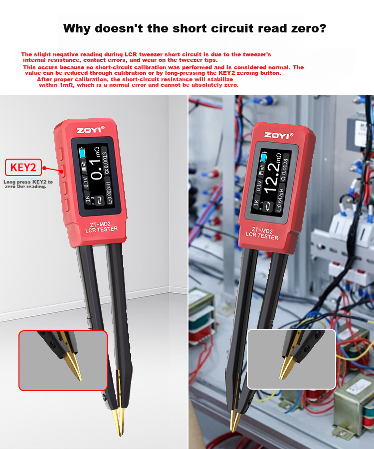 ZOYI Digital Multimeter Bridge Tweezer LCR Auto Voltage Resistance Capacitance Inductance 100K [Zhongyi ZT-MD2] 5