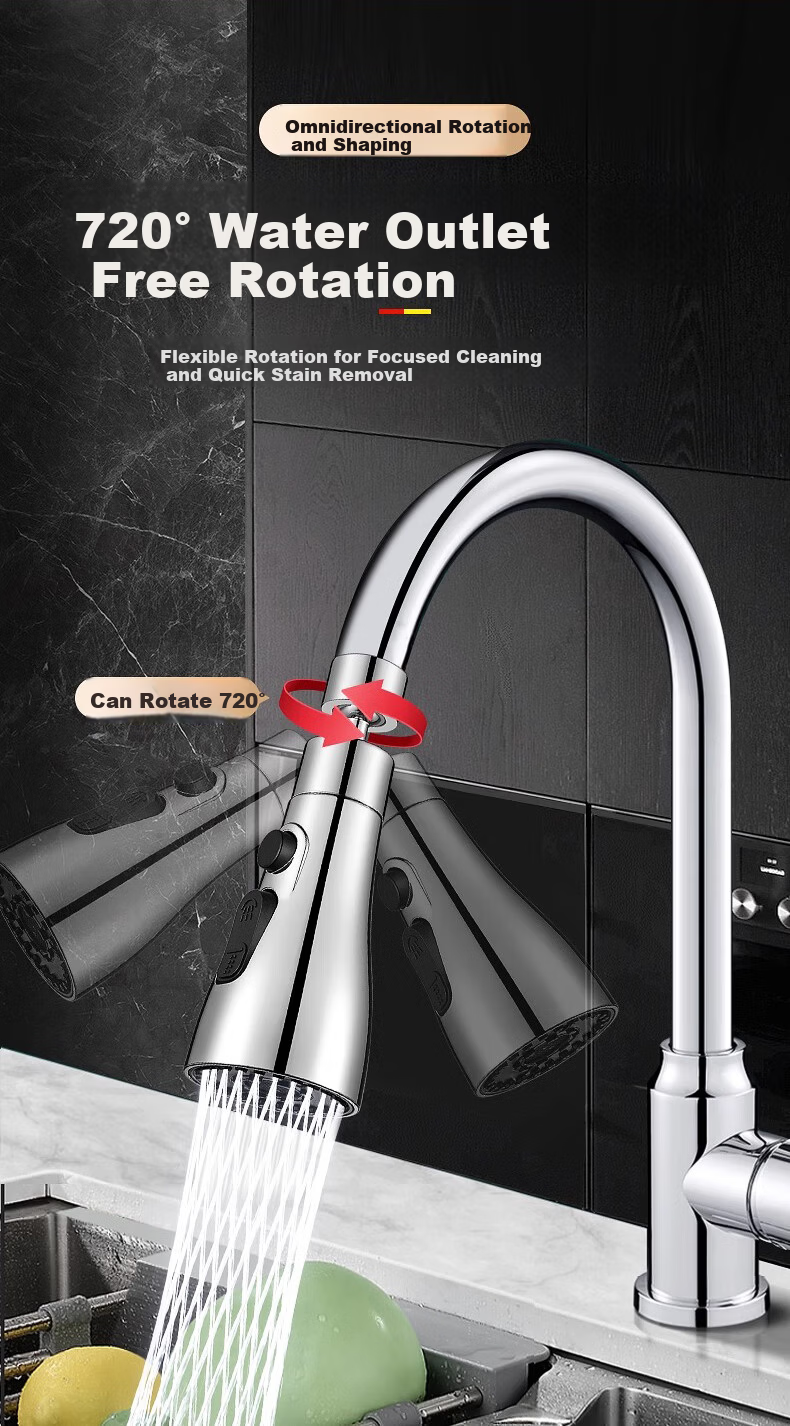 X-GRKE Germany Kitchen Faucet Splash Head Extender All-Copper Universal Connector 720° Kitchen Faucet FZ-01 11